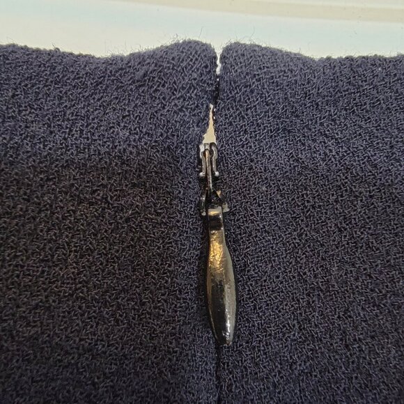 Linda Allard Ellen Tracy Pants Dark Navy Blue Women's Sz 4 100% Wool Wide Leg‎ - Picture 3 of 6